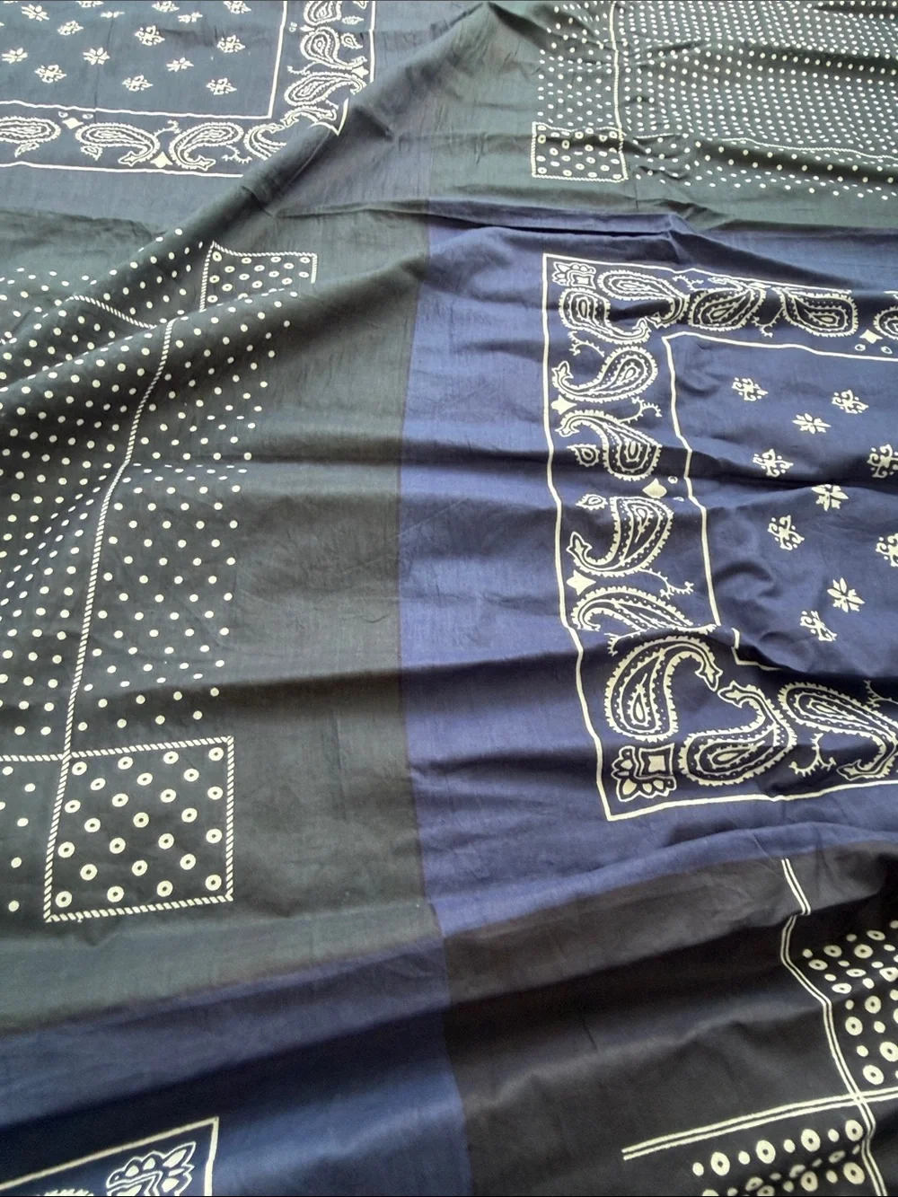 OVS Men Oversized Bandana Paisley Cotton Scarf Navy Blue NWT